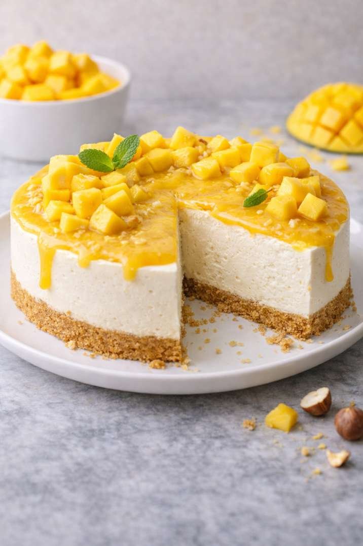 Mango No-Bake Cheesecake