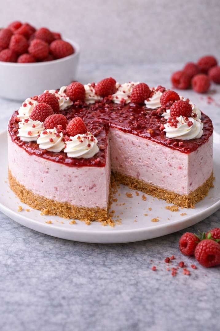 Raspberry No-Bake Cheesecake