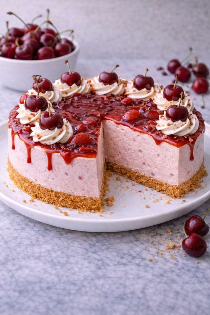 Cherry No-Bake Cheesecake