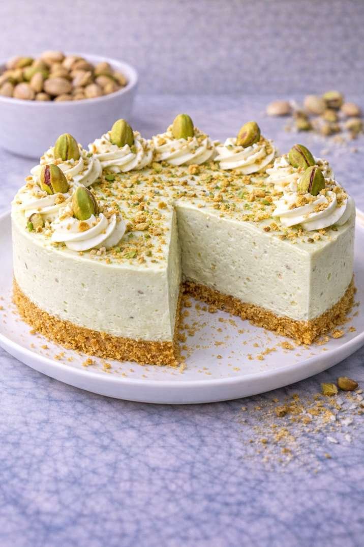 Pistachio No-Bake Cheesecake