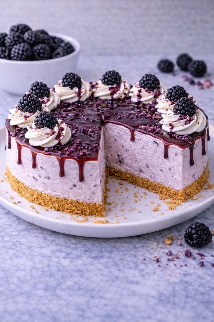 Blackberry No-Bake Cheesecake
