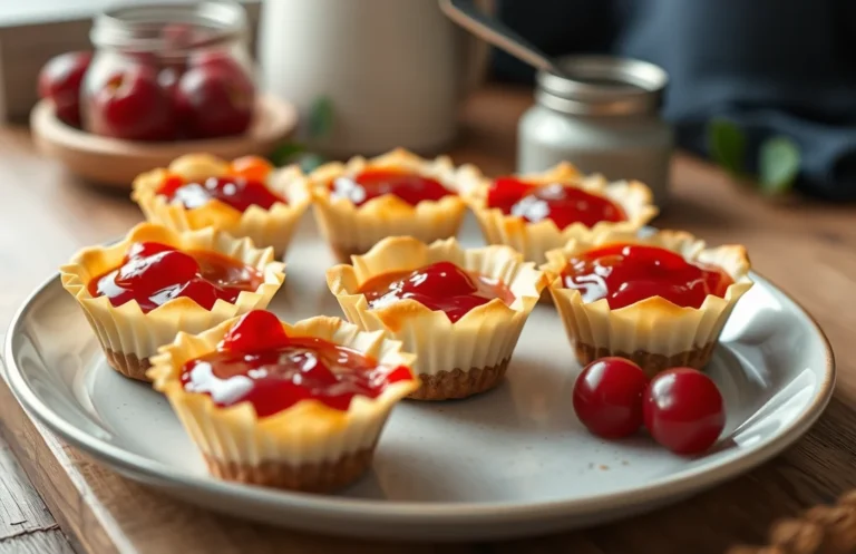 Cheesecake Phyllo Cups: Quick Recipe with Jam Topping