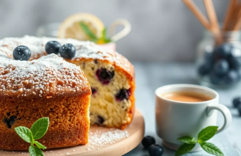 Vegan Lemon Blueberry Cream Cheese Coffee Cake: Easy Recipe