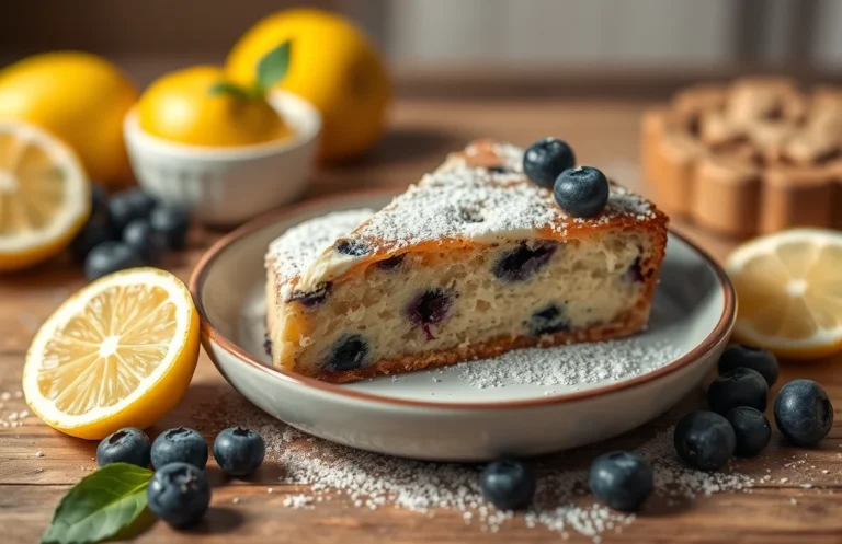 Vegan Lemon Blueberry Cream Cheese Coffee Cake: Easy Recipe