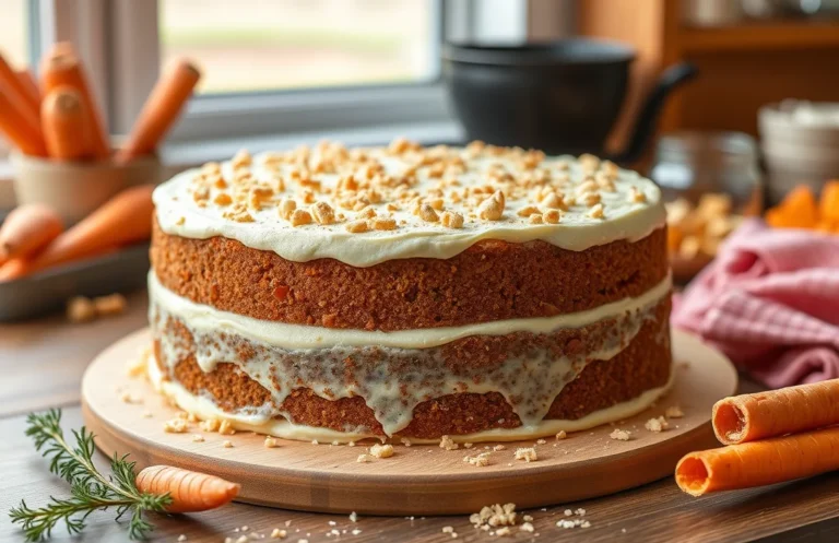 Moist Carrot Cake with Cream Cheese Frosting: Easy Recipe