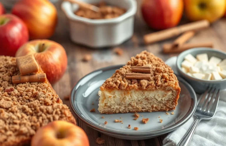 Cinnamon Apple Topped Cheesecake with Crumb Crust: Easy Recipe