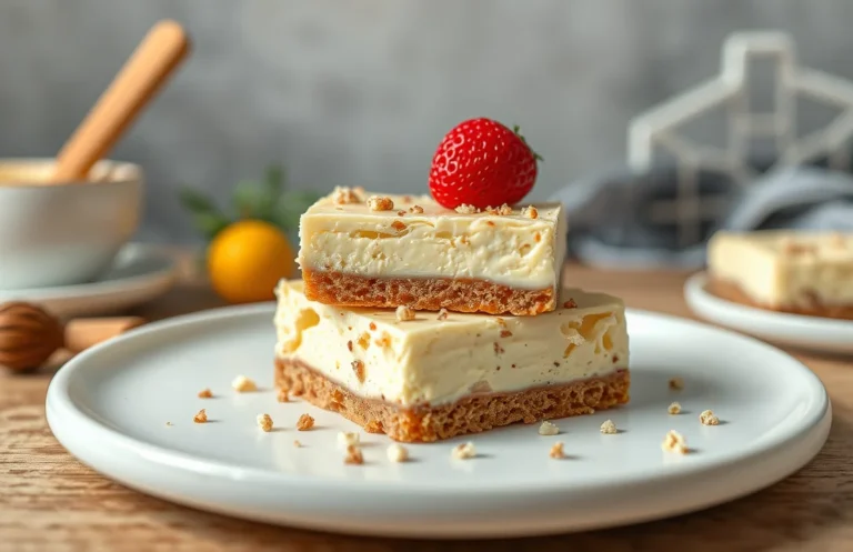 Easy Cheesecake Bars with Graham Cracker Crust in 9×13 Pan