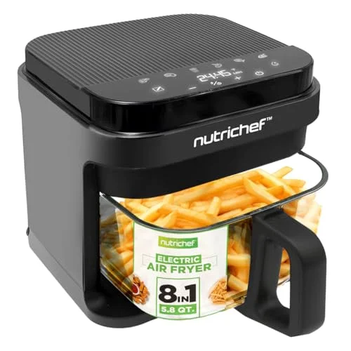 glass and stainless steel air fryer